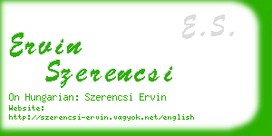 ervin szerencsi business card